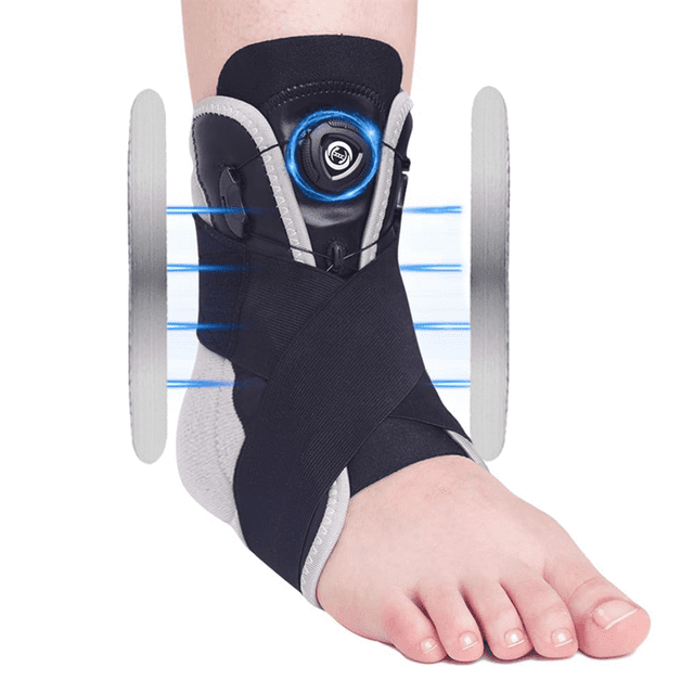 Attelle de Cheville Réglable Bouton Maximum Support de Cheville en Métal pour Entorse, Tendinite, Achilles