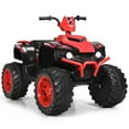 thumbnail image 1 of Costway 12V Kids 4-Wheeler ATV Quad Ride On Car w/ LED Lights Music  USB Red, 1 of 10