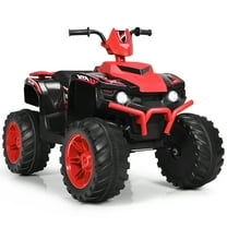 Costway 12V Kids 4-Wheeler ATV Quad Ride On Car w/ LED Lights Music  USB Red