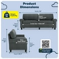 thumbnail image 2 of Serta Copenhagen 78" Rolled Arm Sofa with Removable Covers Charcoal, 2 of 16