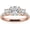 rose gold plated, variant on 1ct Tw D Color VVS1 Clarity Lab Created Diamond Ring, 3 Stone Moissanite, 14K White Gold Vermeil, Anniversary Jewelry Gifts for Women