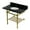 Black Granite / Brushed Brass, variant on Kingston Brass KVPK3630KBB5 Templeton 36" Black Granite Console Sink with Brass Legs and Shelf (8-Inch, 3-Hole), Black Granite/Oil Rubbed Bronze