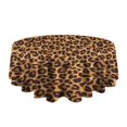 thumbnail image 5 of Brown and Black Leopard Print Round Tablecloth 60"x60",Wrinkle Wipeable Table Cloth for Kitchen Dining Room Picnic Patio Party, 5 of 6