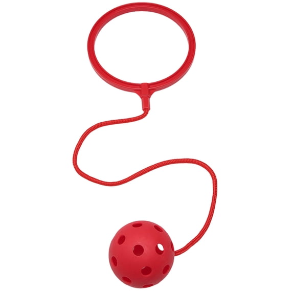 Skip Ball Ankle Toy, 5.5" Hopper Ball with 18" Cord - Skip it Toy Assorted Colors, Fun Jump Rope Alternative Exercise Equipment,Red