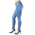 thumbnail image 3 of Fashion2Love Women's Juniors Butt Lift Push Up Mid Waist Ripped Distressed Skinny Jeans, 3 of 9