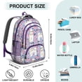 thumbnail image 5 of Bichon Dog Purple Florals Backpack for School,Cute School Bag,Schoolbag with Adjustable Shoulder Straps & Padded Back,16.9 Inch, 5 of 5