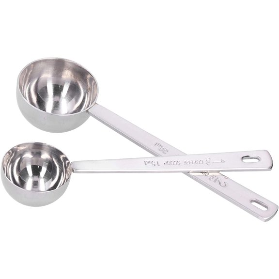 2Pcs Stainless Steel Spoons Set, Baking Measure Cups Spoons with Long Handle,Kitchen Gadgets for Cooking & Baking - Silver