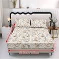 thumbnail image 2 of COEQINE Queen Size Sheet Set Cozy Fade Resistant 3 Pieces Bedding Sheet Set All Season Bottom Bedsheet with All Around Elastic for Home Decor, Retro Easter Bunny Floral, 2 of 5