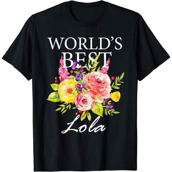 World's Best Lola Filipino Grandma Mother's Day Flower T-Shirt