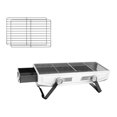 thumbnail image 4 of Parrilla de carbón para barbacoa, parrilla de camping, parrilla portátil de leña, plegable. Plata sin sartén, 4 of 9