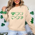 thumbnail image 2 of Tauxra Chandail à Manches Longues pour Femmes, Col Rond, Décontracté, avec Imprimé Trèfle de la Saint-Patrick, pour Fêtes de Fin d'Année, Tissu en Polyester Doux Teint en Fil, 2 of 5