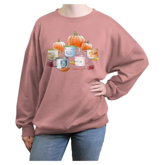 Juniors Gilmore Girls Watercolor Mugs Sweatshirt