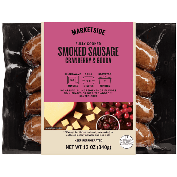 Marketside Cranberry Gouda Smoked Sausage, Refrigerated, 12 Ounces