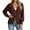 Dark brown, variant on Deep V-neck Women Solid Button Down Slim Knit Cardigan Coat Sweater