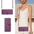thumbnail image 4 of ELEHOLD Leather Wallet Case for Samsung Galaxy Z Fold 4 with Zipper Card Wallet Pocket Magnetic Buckle Stand Function Detachable Crossbody Metal Chain Strap Lanyard Shockproof Case,darkpurple, 4 of 8