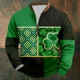 thumbnail image 2 of KKBOTIVE Men's St Patrick's Day 3D Print Sweatshirt Casual 1/4 Zipper Pullover Crew Neck Top for Mens Everyday Wear, Green Size: M, 2 of 4