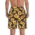 thumbnail image 3 of Yiaed Black Marble Pattern Sunflower Print Men's Swim Trunks with Lining Quick Dry Sports Shorts Beach Shorts Boardshorts-Small, 3 of 5