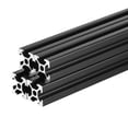 thumbnail image 1 of Unique Bargains 2020 T Slot Aluminum Extrusion 100mm(3.9 Inch) Black European Standard Anodized Linear Rail 4 Pcs, 1 of 6