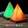 thumbnail image 2 of Himalayan Salt Lamp LED Night Light with Base Bedside Night Light Classic Table Light Home Bedroom Decoration (Square Stone Color), 2 of 7