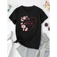 thumbnail image 2 of Women'S Inspirational Graphic T-Shirt, Polyester Blend, Casual Crew Neck, Medium Stretch Knit Fabric, with Floral and Butterfly Heart Design, for All Seasons, 2 of 6