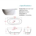 thumbnail image 7 of 66.9" Solid Surface Stone Resin Freestanding Soaker Tub with Thick Edge, Overflow Drain & Matte White Finish - Durable Non-Porous Spa-Style Bathtub for Relaxing Soaks, 7 of 7