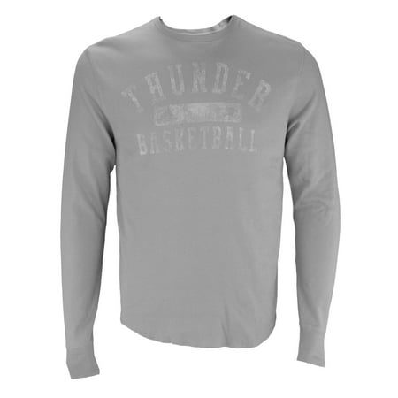 Adidas NBA Men's Oklahoma City Thunder Long Sleeve Vintage Thermal Shirt, Grey