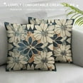 thumbnail image 3 of PRATYUS Dahlia Pillow Covers Rustic Geometric Flower Outdoor Cream Decorative Throw Pillows Summer Floral Farmhouse Pillowcases Cushion Case Decor for Home Sofa Couch Bed 18x18in, 3 of 5