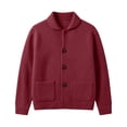 thumbnail image 3 of LEKWK Cardigan Sweater for Men Waffle Knit Casual Long Sleeve Shawl Collar Button Down Knitwear Warm Fall Winter Outerwear with Pockets for Daily Wear, 3 of 3