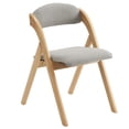 thumbnail image 3 of Folding Chairs 2 Pack Wooden Folding Chairs with Padded Seats and Back, Portable Stackable Dining Chairs Set of 2 Folding Chairs Ideal for Kitchen Office Wedding Party Picnic, Khaki, 3 of 7