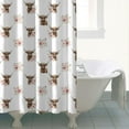 thumbnail image 4 of White Highland Cow Flower Pattern Shower Curtain 72"x84" ,Bathroom Decorative Shower Curtains Set with 12 Hooks,Modern Waterproof Washable Shower Curtain, 4 of 6