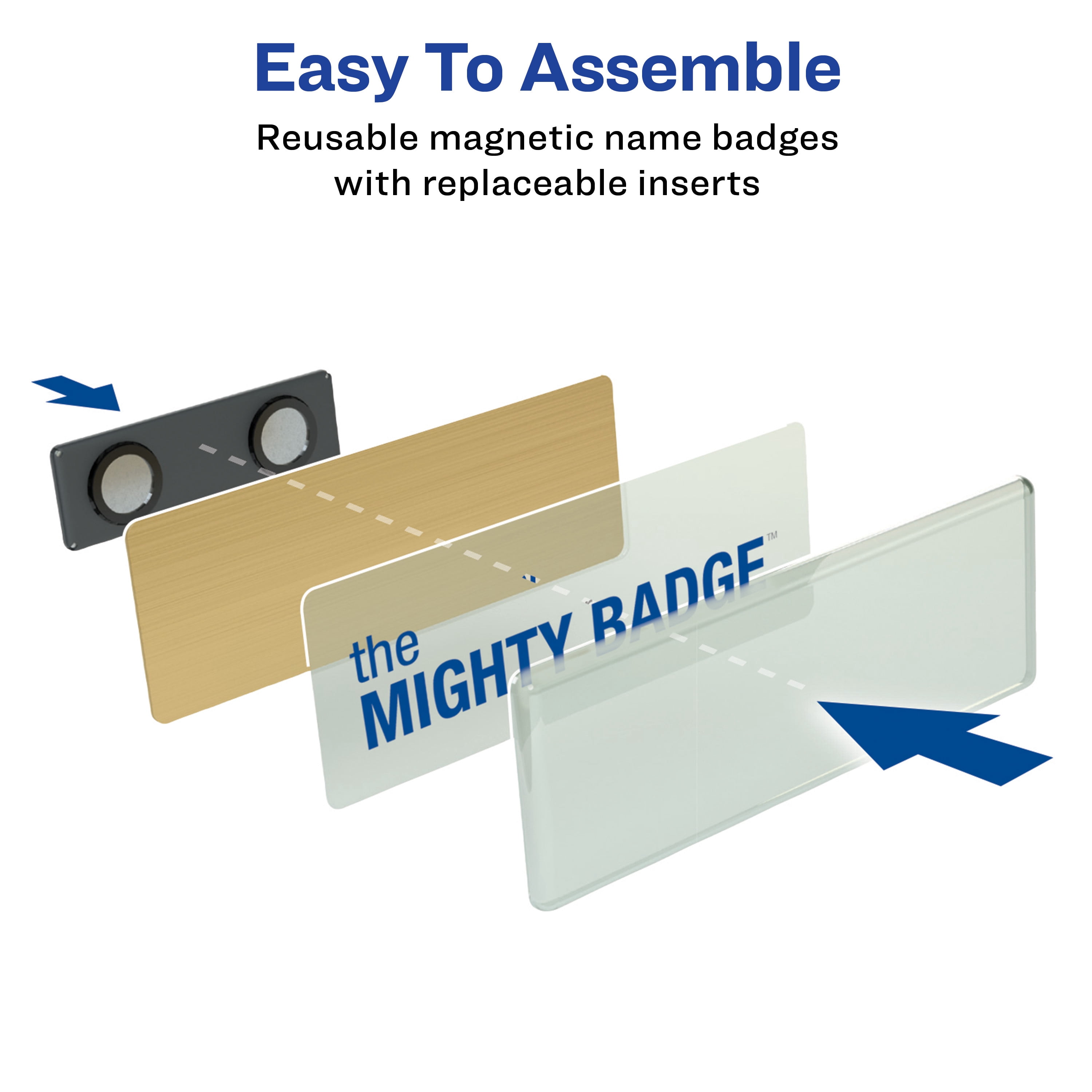 Avery Magnetic Name Badge Kit, 1" x 3", Gold, 10 Badges (71204)