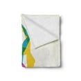 thumbnail image 2 of Yoga Soft Flannel Fleece Blanket, Different Yoga Poses Energetic Female in Motion Pilates Human Health Well Being, Cozy Plush for Indoor and Outdoor Use, 50" x 60", Pink Yellow Teal, by Ambesonne, 2 of 5