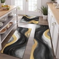 thumbnail image 2 of Black White Gray Gold Marble Pattern Kitchen Rugs Sets Of 3,Kitchen Runner Rugs Non Skid Washable,Decorative Kitchen Floor Mats for Kitchen,Sink,Laundry,17"x30"+ 17"x47" + 17"x59", 2 of 6