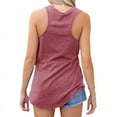 thumbnail image 2 of Casual Sleeveless Racerback Tops with Pocket Women's Basic V-Neck Tank Tops, 2 of 4