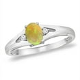 thumbnail image 1 of 14K White Gold Diamond Natural Ethiopian Opal Engagement Ring Oval 6x4 mm, size 6.5, 1 of 1