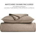 thumbnail image 5 of EVERGRACE Cotton Sateen Quilt Set Queen Size, Pre-Washed Cotton Channel Stitch Coverlet Bedspread, 3 Pieces Lightweight Soft Bedding Sets for All Season, with 2 Pillow Shams, Stone Taupe, 5 of 8