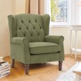 thumbnail image 1 of MALOL Modern Wingback Accent Chair, Tufted Mid-Century Armchair with Thick Padded Seat, Green, 1 of 20