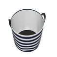 thumbnail image 3 of Fotbe Navy Blue And White Stripes Laundry Basket with Handles, Waterproof Large Laundry Hamper, Wash Bag for Corner Dorm, Rolling Laundry Basket with Handles-Medium, 3 of 8