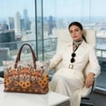 thumbnail image 3 of ZUXONGSY Fox Sunflower Print Top Handle Tote Bag for Women Large Capacity Top Handle Bag Casual Satchel Handbags with Zipper for Shopping Work, 3 of 6