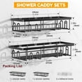 thumbnail image 4 of Adhesive Shower Caddy, Shower Shelves with 16 Hooks, Rustproof Shelf Wall Corner Racks for Inside Bath, No Drilling & Sleek Bathroom Organizers and Storage Caddies Soap Holder, 2 Pack, 4 of 7