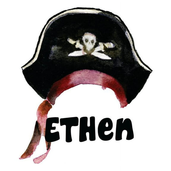 Personalized Name Vinyl Decal Sticker Custom Initial Wall Art Personalization Decor Sticker Pirate Hat Boy Children Bedroom 10 Inches X 12 Inches