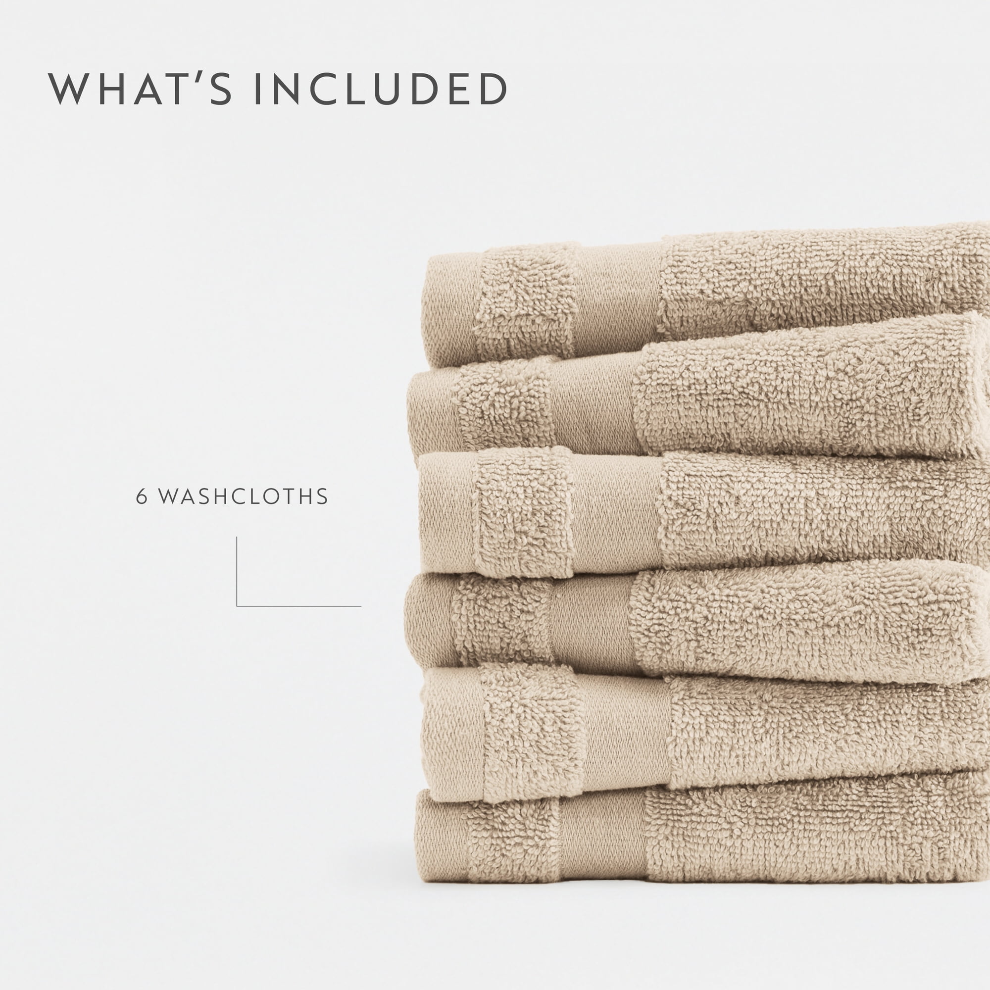 Noble Linens 6 pack Cotton Washcloths