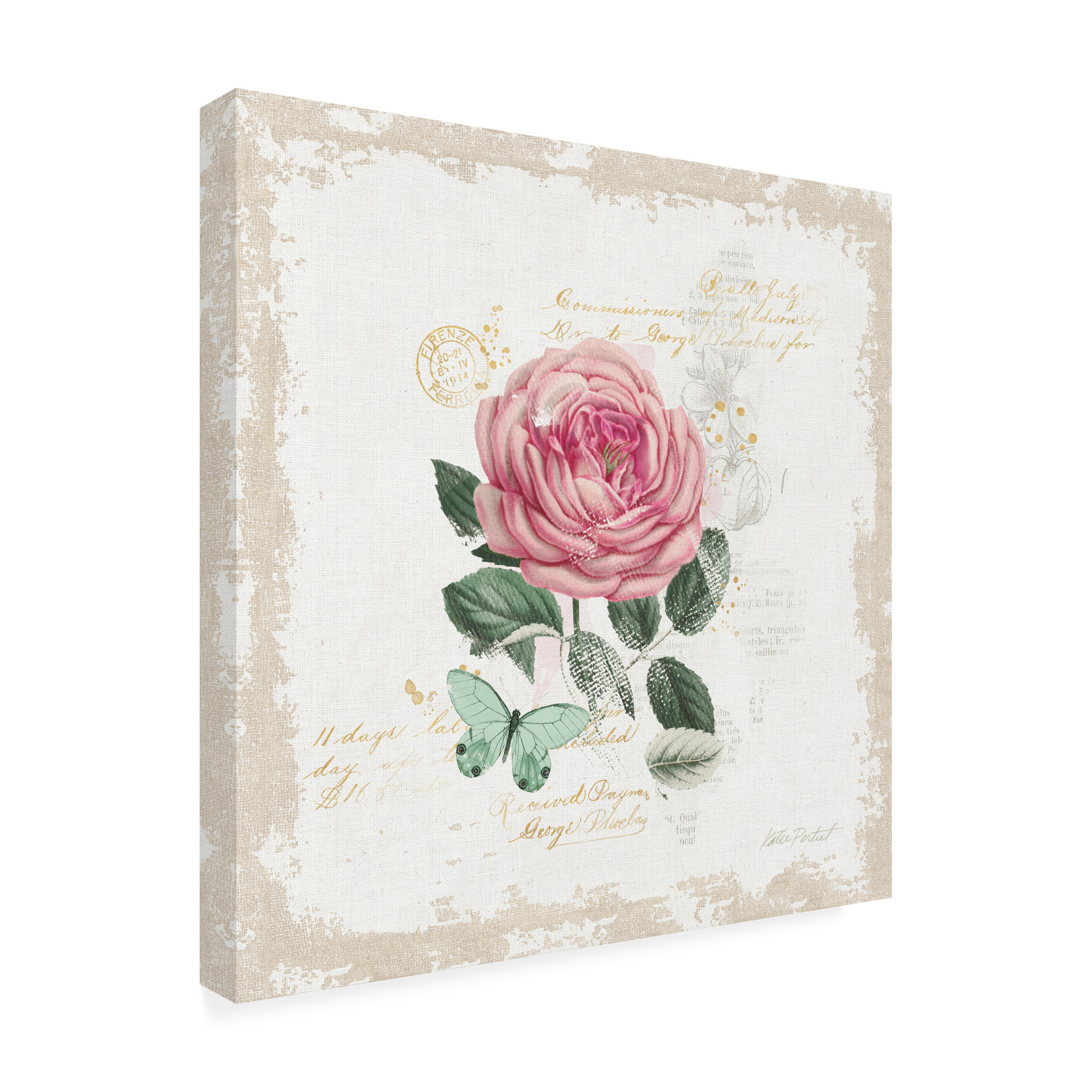Katie Pertiet 'French Romance IV Distressed' Canvas Art