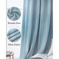 thumbnail image 6 of Teal Blue Black Out Curtains 54 Inch Long, Short Curtains for Small Window, Modern Abstract Art Ombre Striped Room Darkening Farmhouse Window Curtains for Kitchen Bedroom 42"x54" 2 Panels, 6 of 8