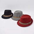 thumbnail image 2 of Sombrero de paja de Jazz para bebé, gorra Simple para niño y niña de 2 a 6 años, estilo europeo y americano, 2 of 5
