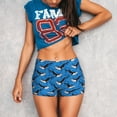 thumbnail image 3 of Lsque Whale And Sea Pattern High Waisted Biker Shorts for Women-Tummy Control Fitness Athletic Workout Running Yoga Gym Shorts,Moisture-Wicking-Medium, 3 of 9