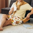 thumbnail image 2 of Daiia Thanksgiving With Turkey Mens Woven Stretch Pajama Short,Short Pajama Pants-X-Large, 2 of 7