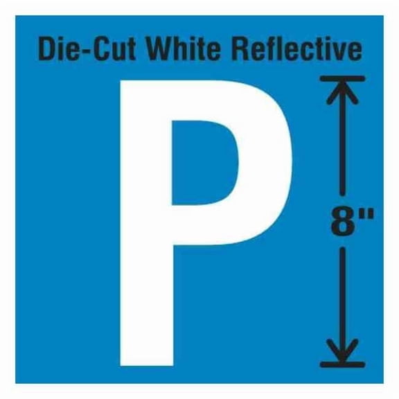 Stranco Letter Label, Vinyl, 8 in H, 4-3/4 in W DWR-SINGLE-8-P