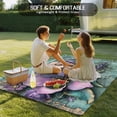 thumbnail image 4 of Purple Floral Outdoor Rug 4x6 Ft - Reversible Patio Rug Outdoor Camping Rugs, Spring Leaves Botanical Vintage Walls Washable Indoor Outdoor Area Rugs, Non-Slip Outdoor Carpet Runner for Deck/Porch, 4 of 8