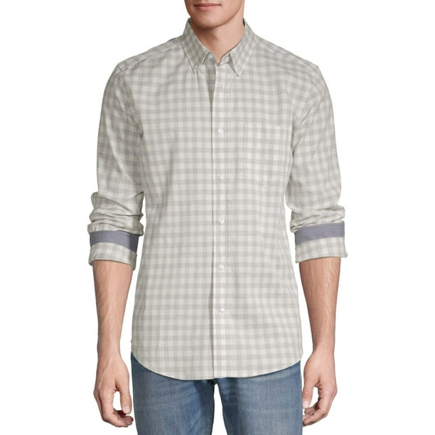 men's plaid poplin shirt